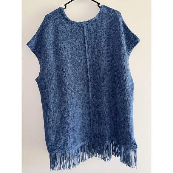 J. Jill Blue Fringe Hem Top - Picture 4 of 16